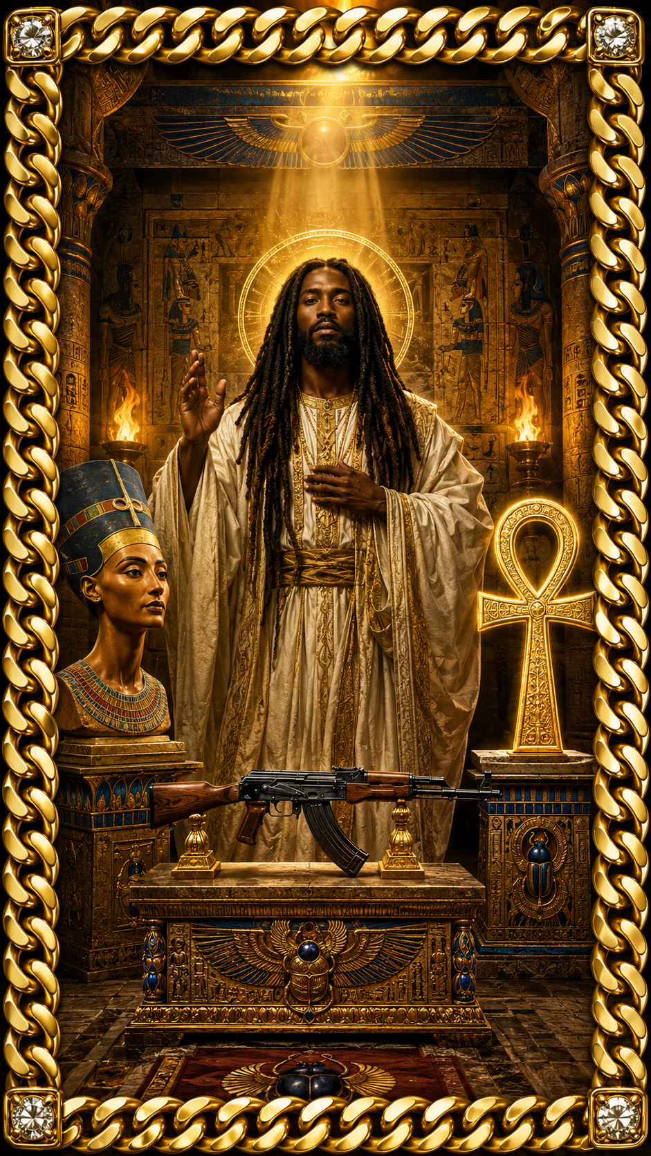 Gar Hugo Egyptian-inspired gold visual